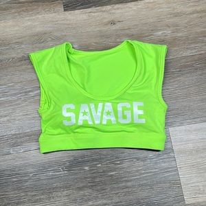 Savage neon green workout top